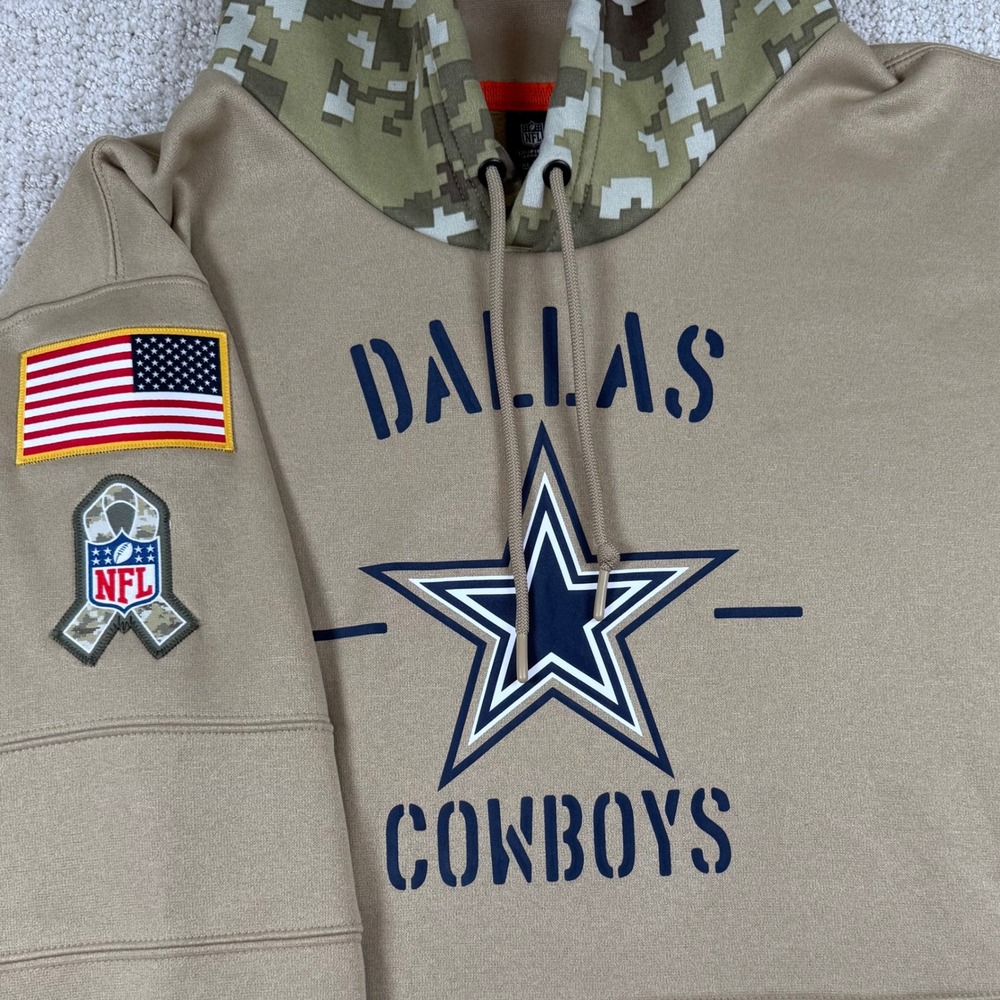 Nike Dri-Fit Mens XL Dallas Cowboys Salute to Service On Field Hoodie Sweatshirt